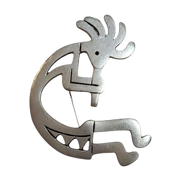 Vintage Metal Aztec Kokopelli Brooch Pin made in Thailand - Picture 1 of 5